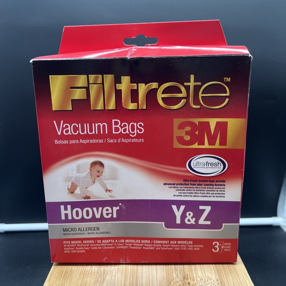 3M Filtrete Hoover Y and Z Vacuum Bag, 3 Pack New in Package 64702A, 64702Q